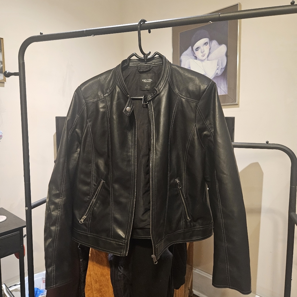 Simply Vera Vera Wang Black Faux Leather Jacket